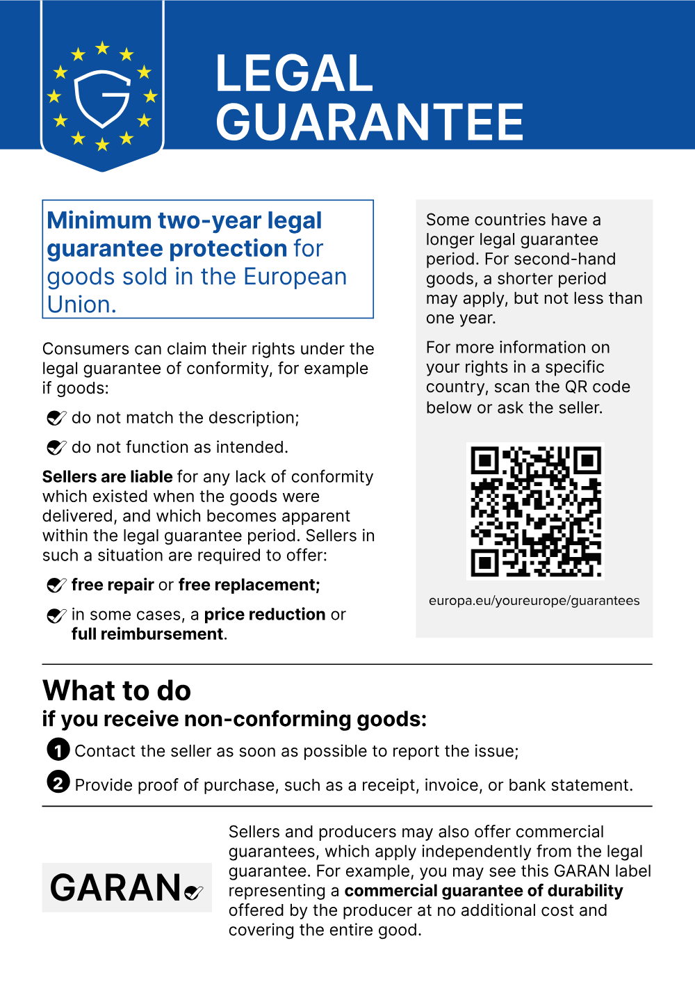 Legal guarantee